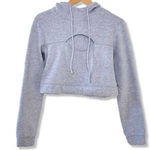 Alo Yoga Peek Pullover Hoodie in Dove Gray Size Small